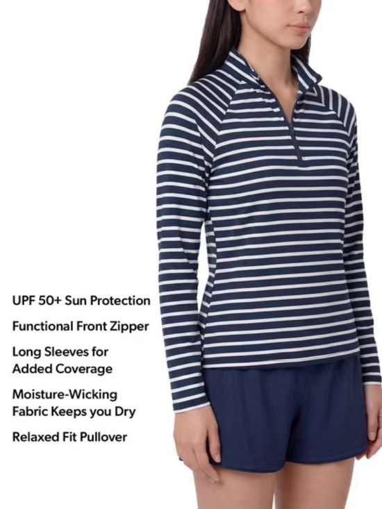Lands' End Other - Lands' End Women's Quarter Zip Rashguard 4 Way Stretch/UPF 50/Moisture Wicking